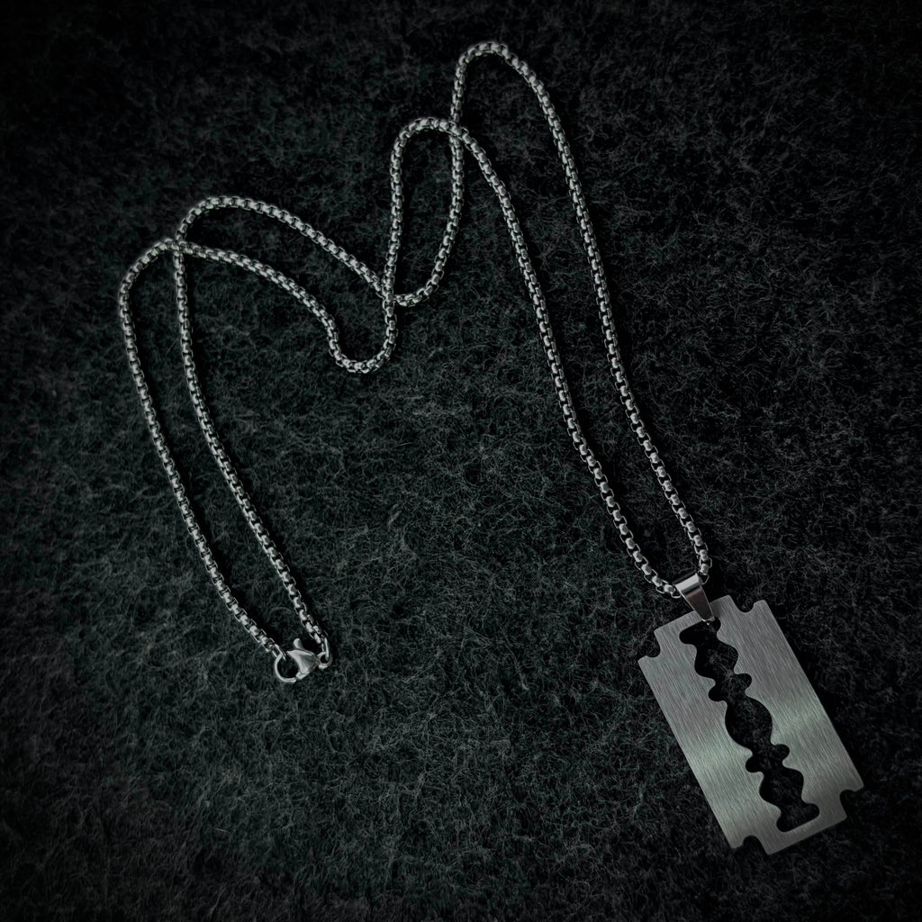 Razor Blade Pendant Necklace