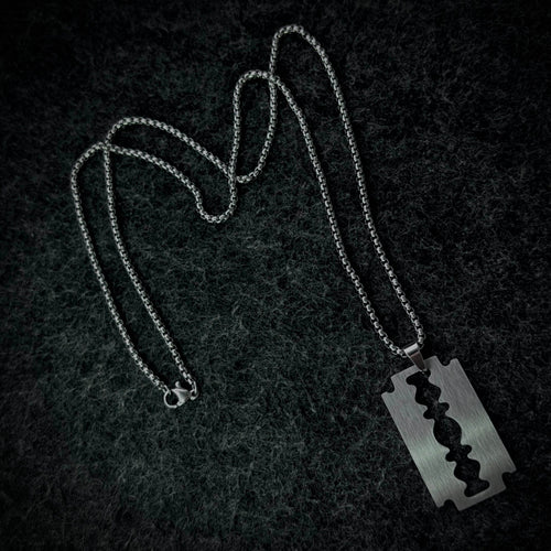 Razor Blade Pendant Necklace